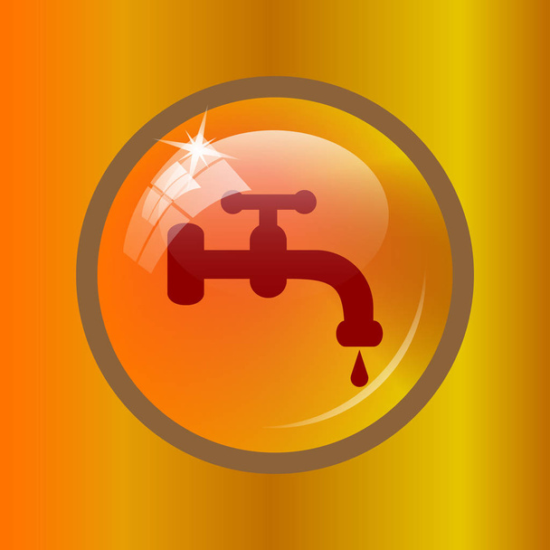 Water tap icon. Internet button on colored background. - Photo, Image