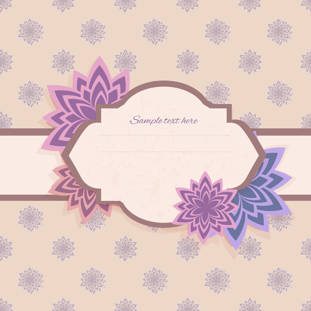 Vector floral background with frame - Vector, Image