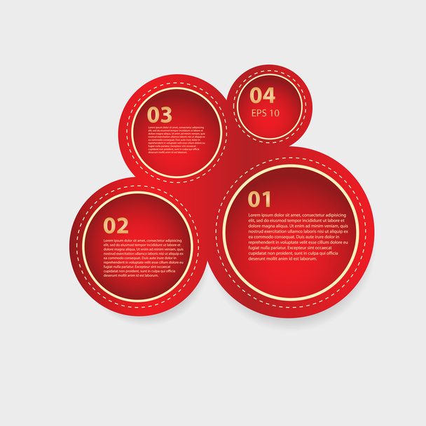 Vector red circle panels of progress - Vector, Image