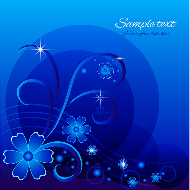 Vector blue floral background - Vector, Image