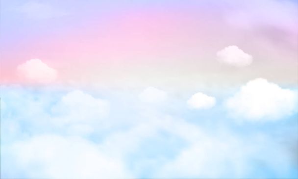 パステル カラーのグラデーションには、空、夕日を背景がぼやけています。ソフト フォーカス日差し明るい静かな朝夏。光線は光屋外抽象的なボケ味滑らかできれいなビーチです。ビューを開くリラックス風景春雲. - ベクター画像