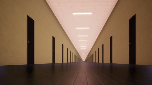 Bewegung in einem düsteren langen Korridor - Filmmaterial, Video