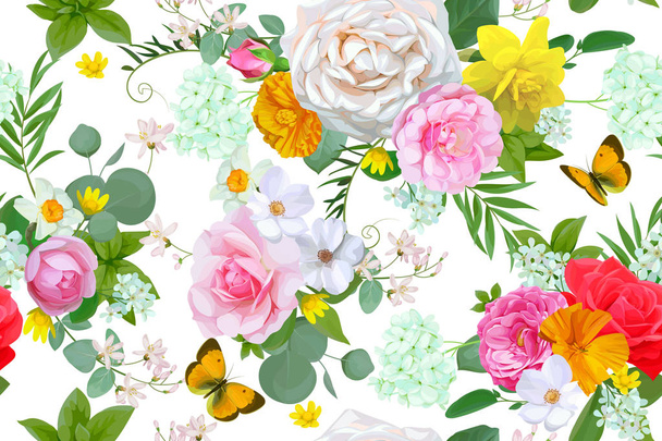 Floral spring seamless pattern - Vector, Image