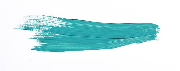 Turquoise brush stroke isolated over white background - Photo, Image