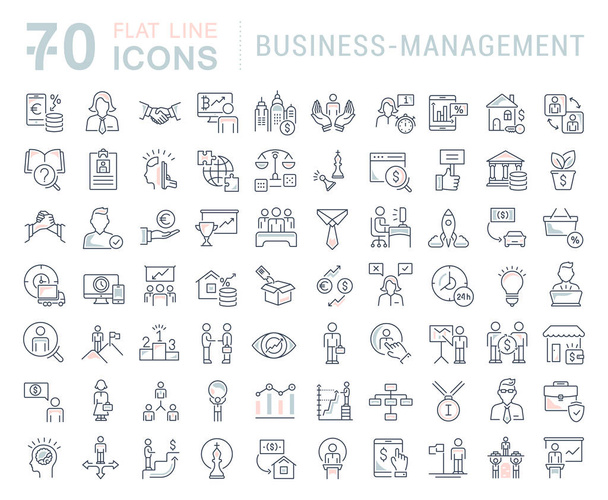 Set von Vektorzeilensymbolen des Business-Managements für moderne Konzepte, Web und Apps. - Vektor, Bild