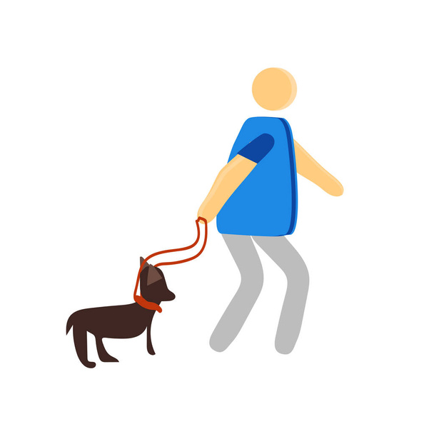 Ulkoiluttaminen koiran kuvake vektori eristetty valkoisella taustalla web-ja mobiilisovelluksen suunnittelu, Ulkoiluttaminen koiran logo käsite henkilö
 - Vektori, kuva