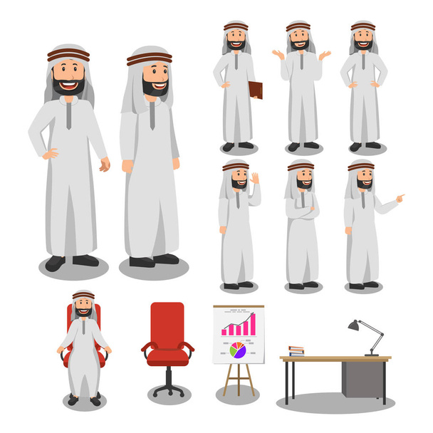 Készlet-ból Arab férfi karakter Cartoon illusztráció - Vektor, kép