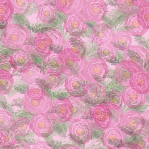 Gül çiçek ile Seamless modeli. Duvar kağıdı, ambalaj kağıdı, Tekstil için ihale pink tasarım - Fotoğraf, Görsel