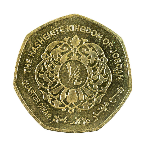 moeda dinar jordaniana quarto anverso isolado sobre fundo branco
 - Foto, Imagem