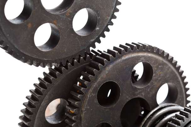 Close-up view of stack of gears - Photo, Image