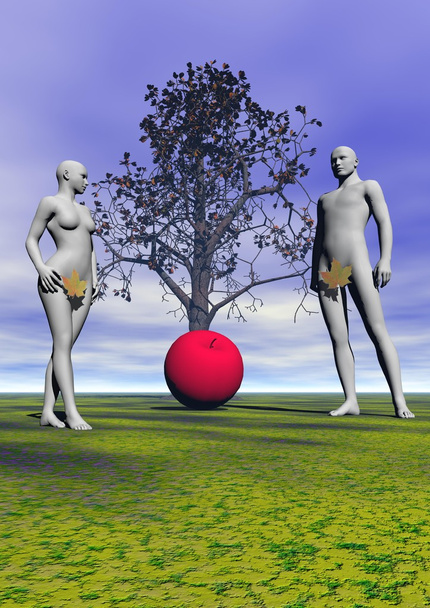 Adem ve Havva ve elma - Fotoğraf, Görsel