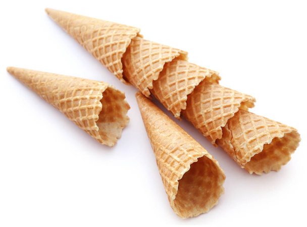 Ice cream cone over white background - Photo, Image