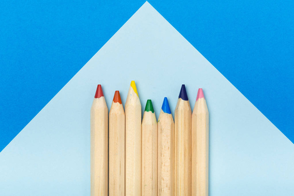 close-up view of Multicolored pencils - Фото, изображение