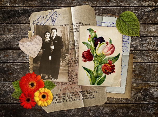 old postcards and notes - Photo, Image