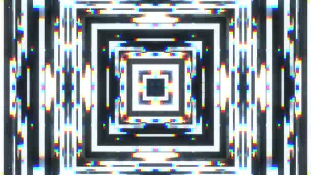 швидка симетрична квадратна форма блискучий глюк інтерференційного екрану фону для анімації логотипу нова якість цифровий візерунок технології переплетення барвисті відеозаписи
 - Кадри, відео