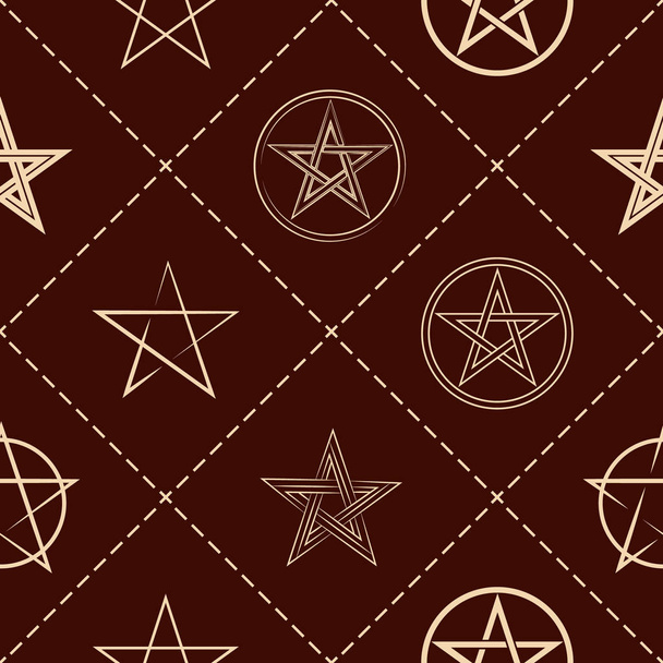 nahtloses Muster mit Pentagrammen für Ihr Design - Vektor, Bild