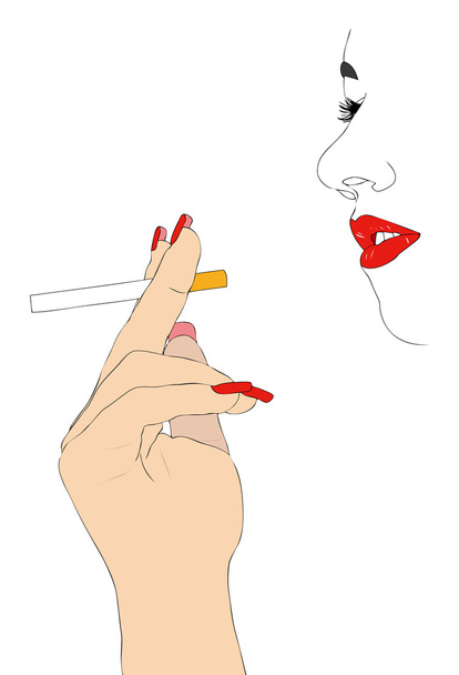 Girl with cigarette - Foto, Imagen