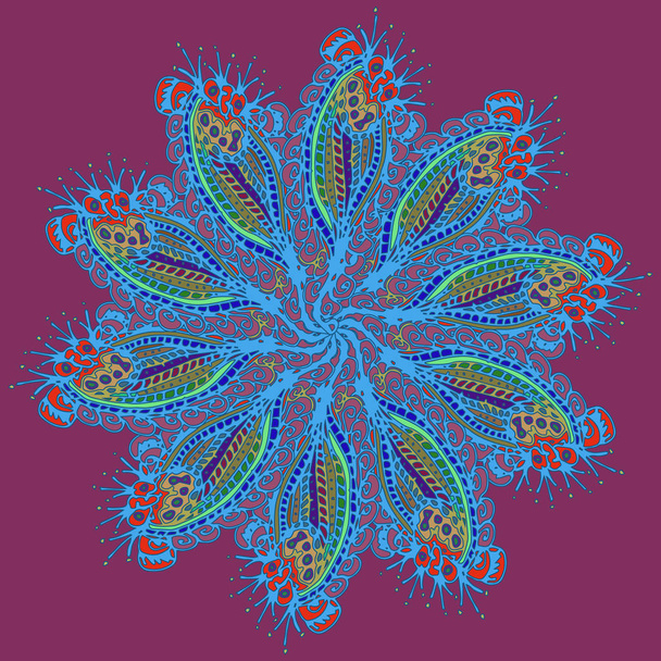 neue symmetrische Mandala im Stil zentangle inspirierte Kunst mit Doodle. dekoratives Objekt kann für Tapeten, Musterfüllungen, Webseiten, Oberflächentexturen verwendet werden. - Vektor, Bild