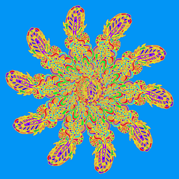 Uusi symmetrinen Mandala tyyliin zentangle innoittamana taidetta doodle. Koristeellinen esine voidaan käyttää taustakuva, kuvio täyttää, web-sivuja, pintakuvioita
. - Vektori, kuva