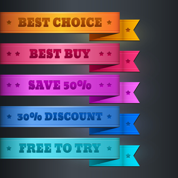 Colorful ribbon promotional products design - Vector, imagen