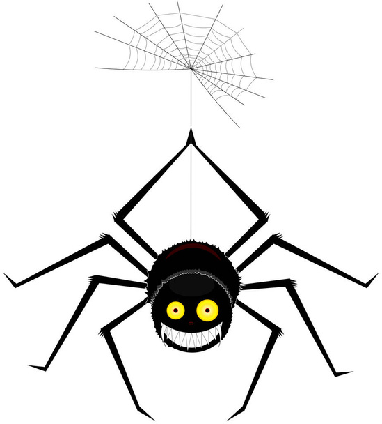 The Big Black Spider. - Vector, Image