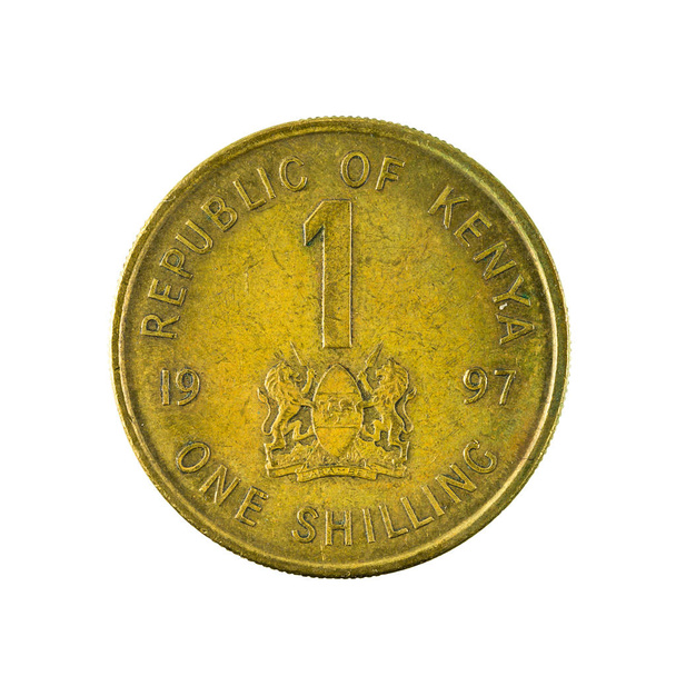 монети 1 Кенійський шилінг (1987) Аверс ізольовані на білому тлі - Фото, зображення