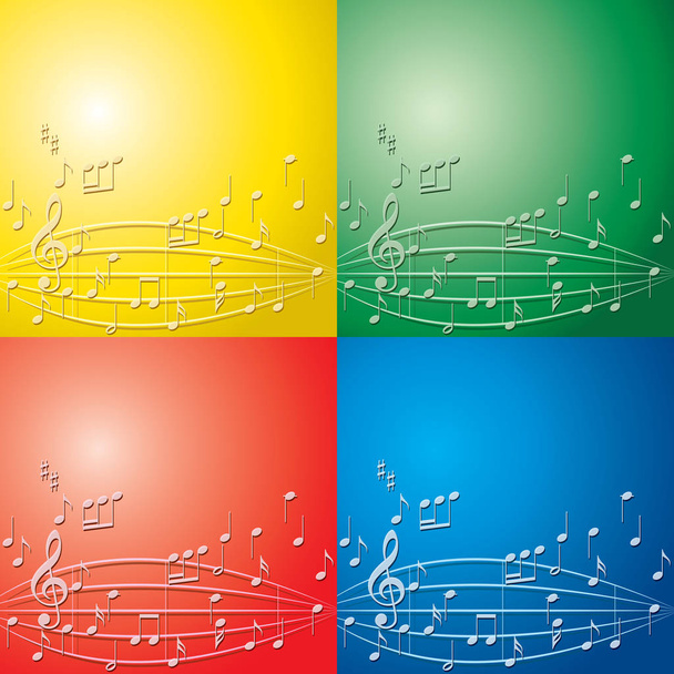 abstract backgrounds with light color music notes for musical events - vector set - Vector, Image