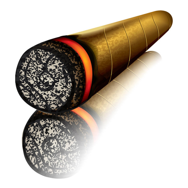 Сигарний Кубинський ізольованих вектор сигаретного диму звичка tobbaco прокату  - Вектор, зображення