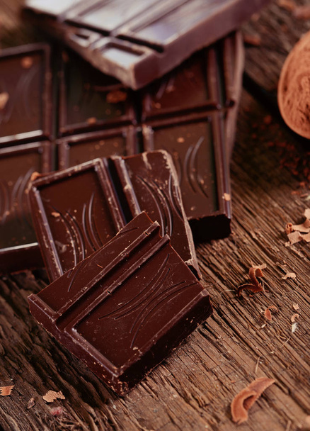 Pieces of black chocolate - Photo, Image
