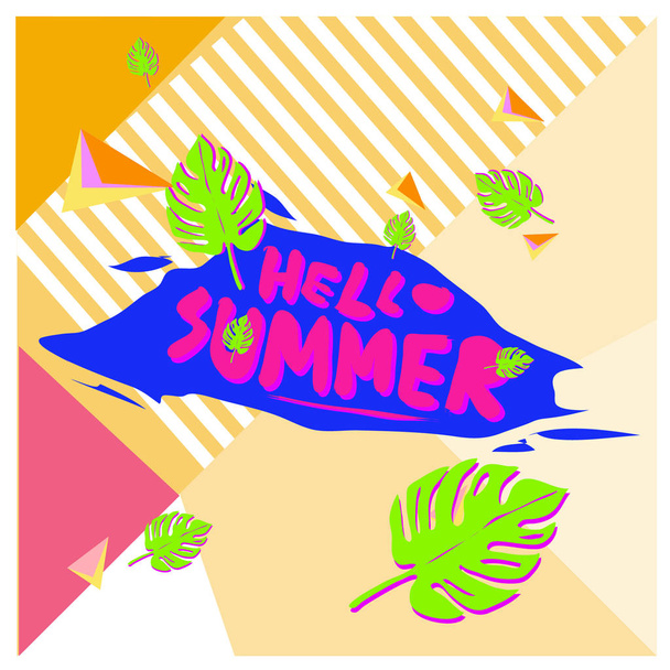 Vector summer sale poster and background. Set of fashion summer banner discount and promotion. - Vector, Image