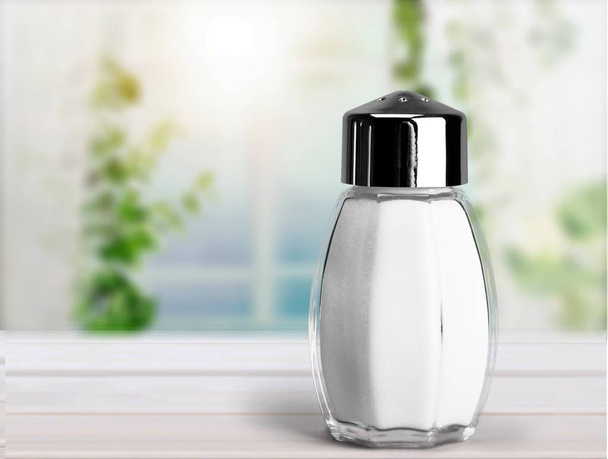 Salt isolated salt shaker ingredient condiment white background - Zdjęcie, obraz