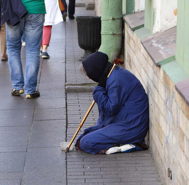 Woman beggar Nevsky Prospekt Saint Petersburg Russia August 2018 - Zdjęcie, obraz