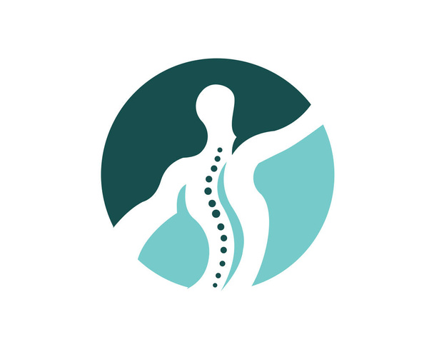 Modelo criativo do projeto do logotipo do conceito da coluna quiropraxia
 - Vetor, Imagem