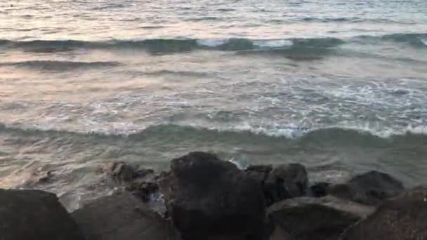 fale morskie na skałach - Materiał filmowy, wideo