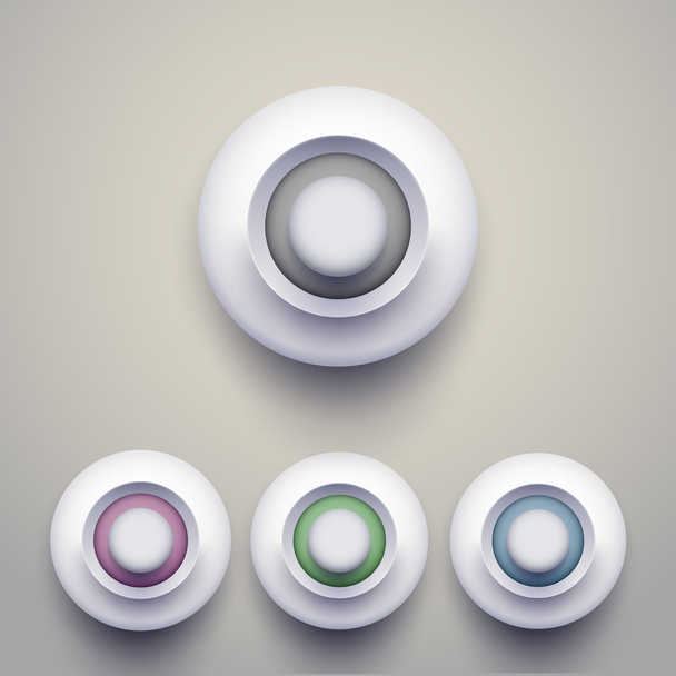 Set of colorful 3d buttons. Vector illustration. - Vector, Image