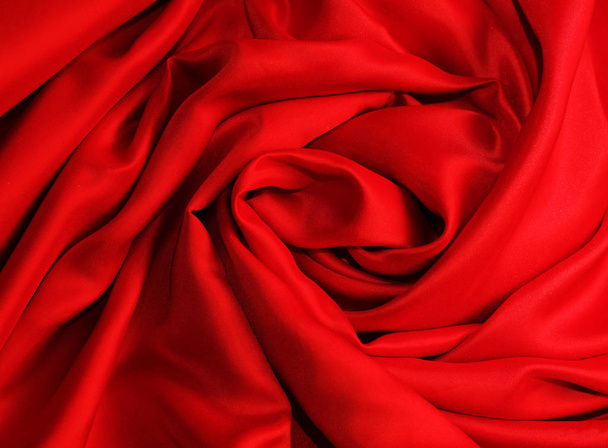 Fashion style. Red fabric close up background. - Foto, Imagem