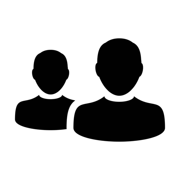 Icono de equipo vector masculino grupo de personas símbolo avatar para la gestión de negocios en color plano glifo pictograma ilustración
 - Vector, imagen