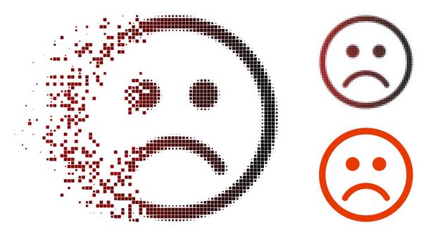 Dissipado pontilhado meio-tom triste Smiley Icon
 - Vetor, Imagem