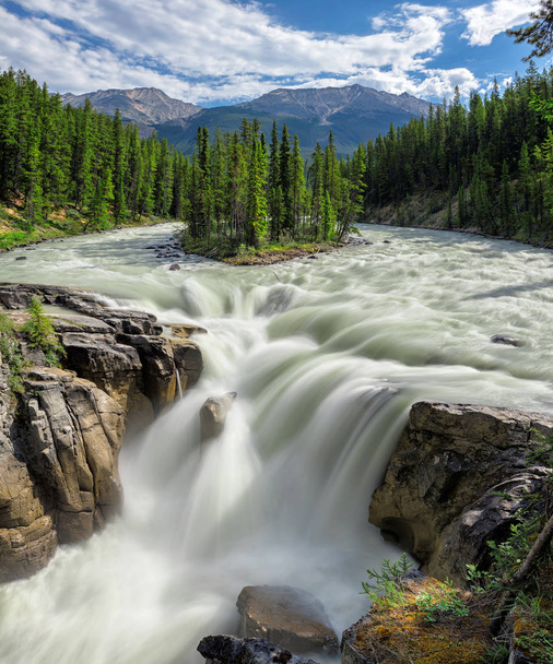 Sunwapta Falls en Rocky Mountains Jasper National Park, Canadá
. - Foto, imagen