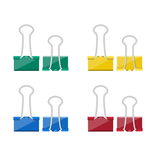 Colored paper clips. - Vector, Image