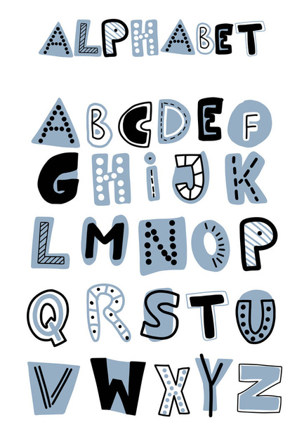 Inglés mano dibujado alfabeto vectorial
  - Vector, imagen