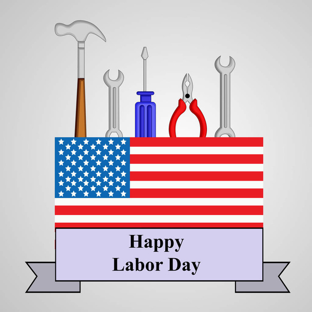 Ilustracja z U.S.A Labor Day tło - Wektor, obraz