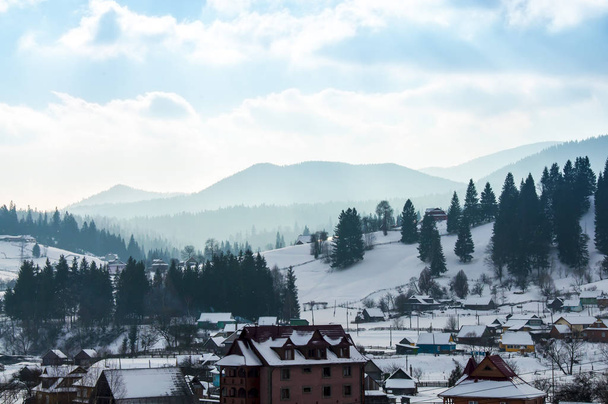 Winter, snow, landscape, Carpathians, New Year, Christmas, mountain - Fotó, kép
