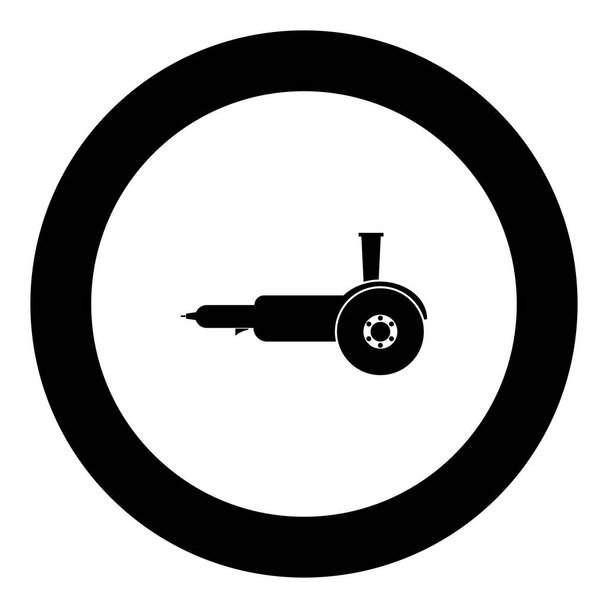 Bulgaro smerigliatrice angolo sega circolare elettrica con dischi icona palmare colore nero in cerchio rotondo vettoriale illustrazione
 - Vettoriali, immagini