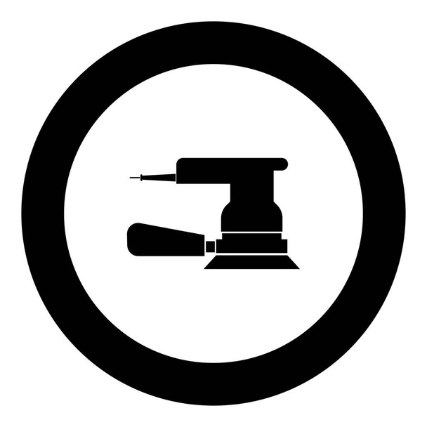 exzentrische Grinder Symbol schwarze Farbe in runden Kreis Vektor Illustration - Vektor, Bild