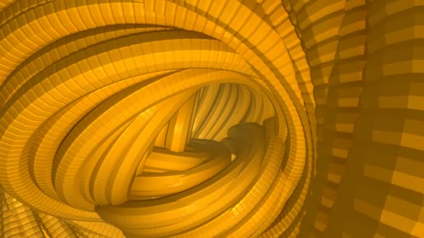 放射状の回転茶色チェーン オブジェクトの 3 d レンダリング幻想的抽象的なコンピュータ ・ アニメーション - 映像、動画