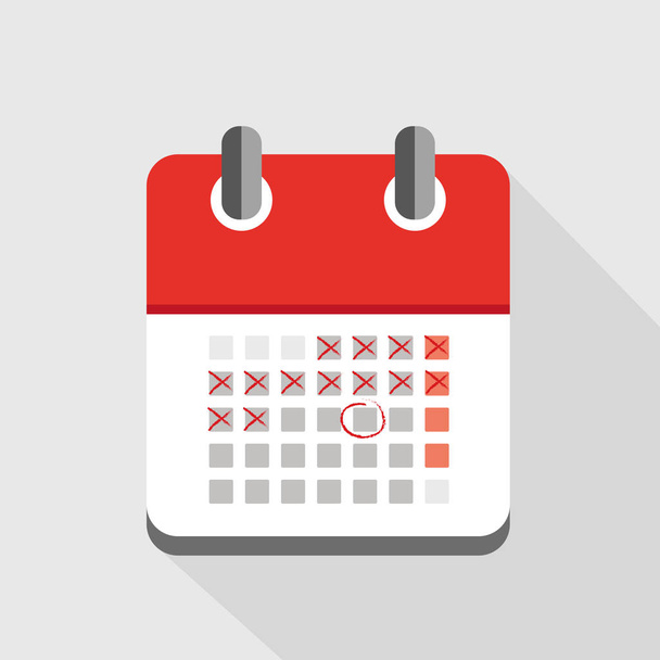 підрахунок днів на піктограмі червоного календаря
 - Вектор, зображення