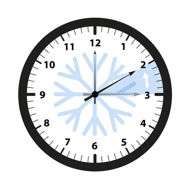 interruptor de reloj a la hora de invierno - Vector, imagen