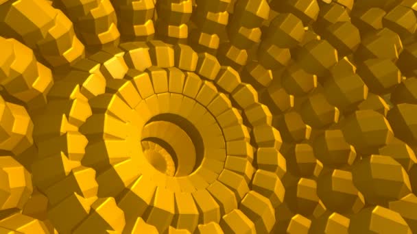 Streszczenie z fantastycznym promieniowo obracanie łańcucha brązowy obiektu 3d renderowania animacji komputerowej - Materiał filmowy, wideo