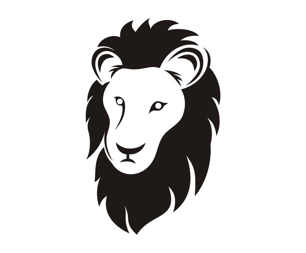 illustration de conception de logo de silhouette de tête de lion de couleur noire avec le style d'art de ligne pour l'entreprise premium
 - Vecteur, image